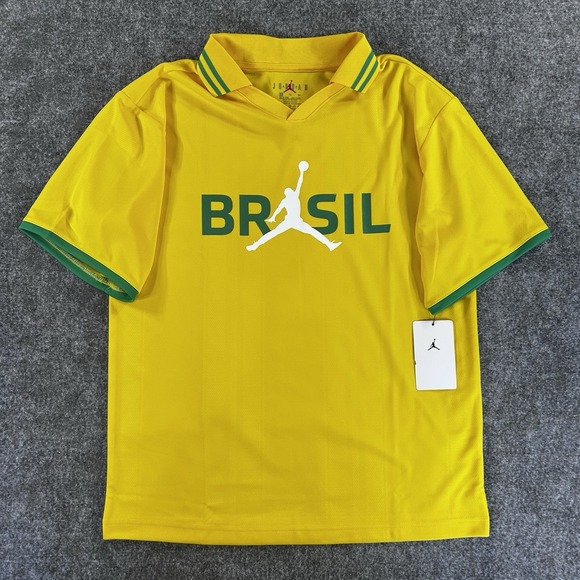 Jordan Other - JORDAN x BRASIL Loose Polo Shirt Youth Size XL (13-15Y) Yellow Varsity Maze